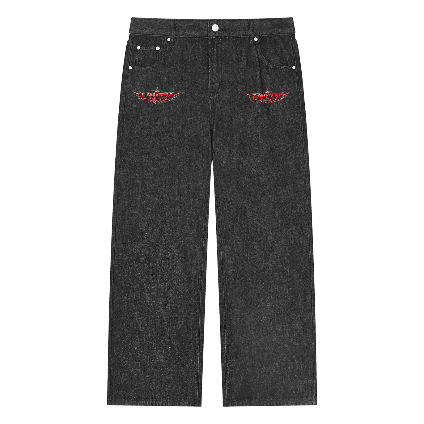 Vintage Wash Straight Leg Jeans