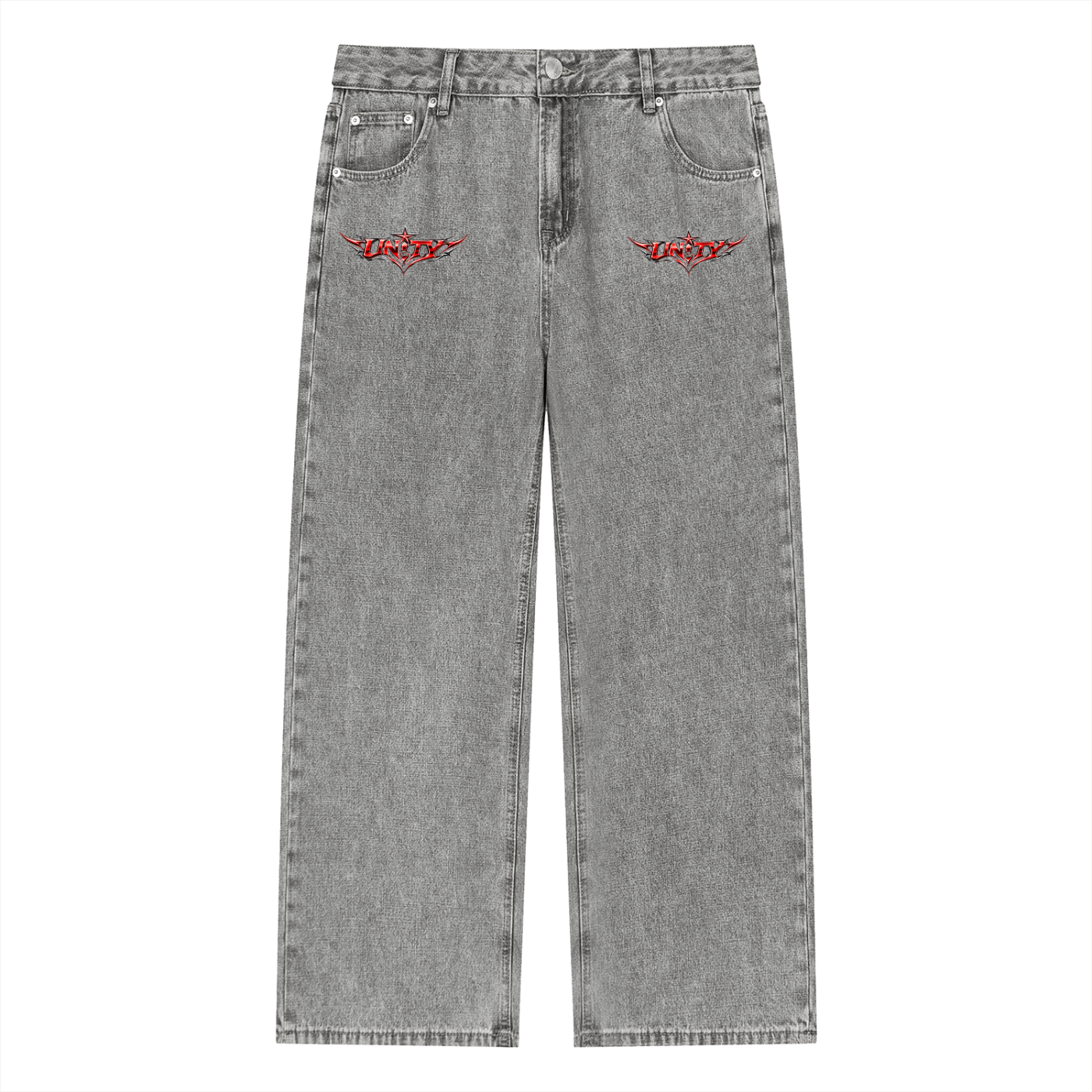 Vintage Wash Straight Leg Jeans
