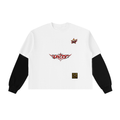 Layered Contrast Sleeve Cotton T-Shirt